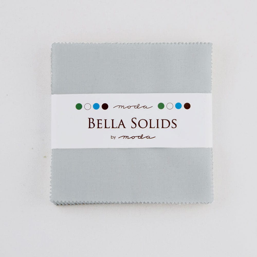 Moda Fabric Pre Cuts Moda Fabric Bella Solids Charm Pack Zen Grey  - The Sewing Studio