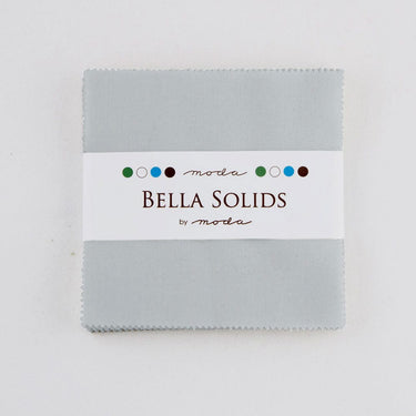 Moda Fabric Pre Cuts Moda Fabric Bella Solids Charm Pack Zen Grey  - The Sewing Studio for sale UK - The Sewing Studio