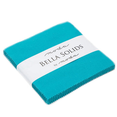 Moda Fabric Pre Cuts Moda Fabric Bella Solids Charm Turquoise  - The Sewing Studio for sale UK - The Sewing Studio