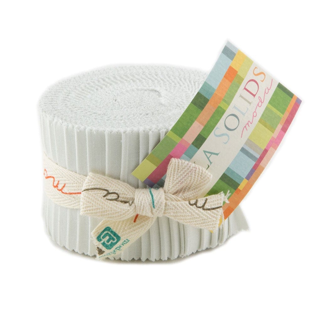 Moda Fabric Pre Cuts Moda Fabric Bella Solids Junior Jelly Roll Feather  - The Sewing Studio