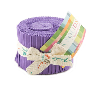 Moda Fabric Pre Cuts Moda Fabric Bella Solids Junior Jelly Roll Hyacinth  - The Sewing Studio for sale UK - The Sewing Studio