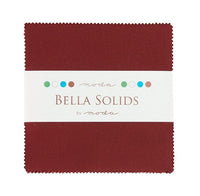 Moda Fabric Pre Cuts Moda Fabric Charm Pack Bella Solids Burgundy  - The Sewing Studio