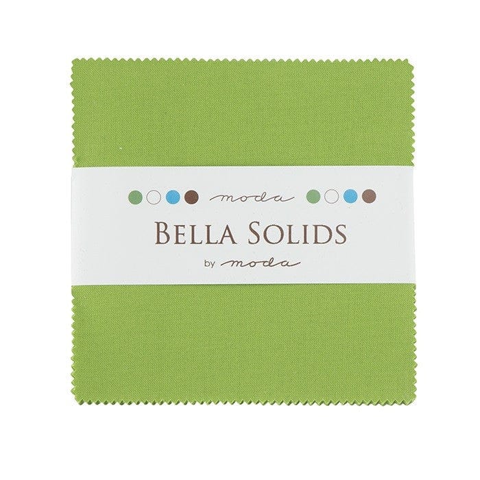 Moda Fabric Pre Cuts Moda Fabric Charm Pack Bella Solids Fresh Green  - The Sewing Studio