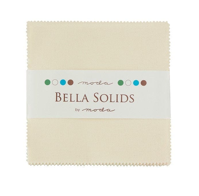 Moda Fabric Pre Cuts Moda Fabric Charm Pack Bella Solids Ivory  - The Sewing Studio