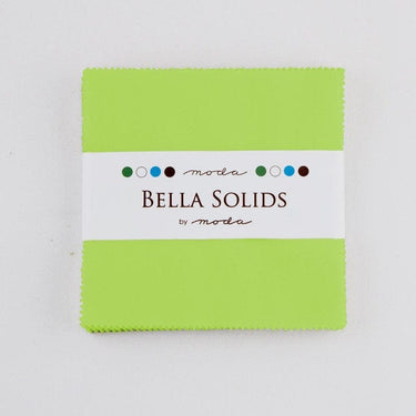 Moda Fabric Pre Cuts Moda Fabric Charm Pack Bella Solids Lime  - The Sewing Studio for sale UK - The Sewing Studio