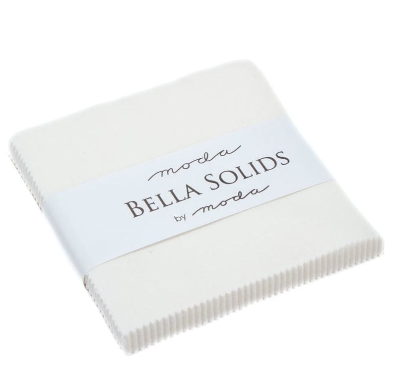 Moda Fabric Pre Cuts Moda Fabric Charm Pack Bella Solids Off White  - The Sewing Studio