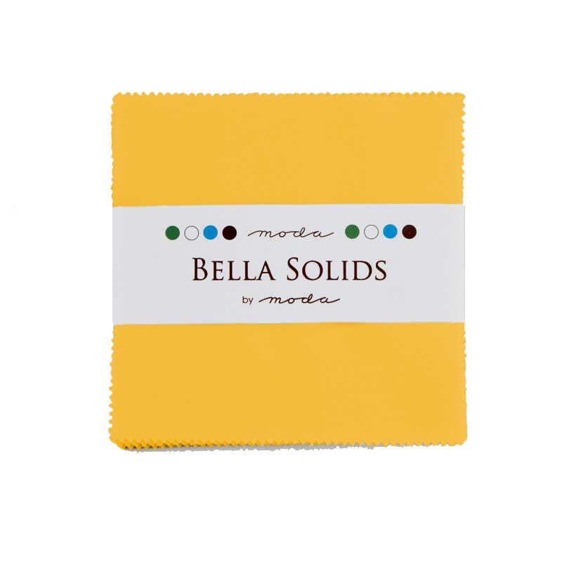 Moda Fabric Pre Cuts Moda Fabric Charm Pack Bella Solids Yellow  - The Sewing Studio