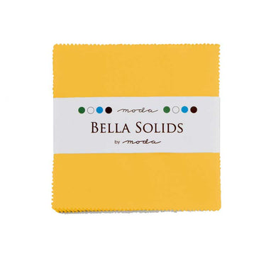 Moda Fabric Pre Cuts Moda Fabric Charm Pack Bella Solids Yellow  - The Sewing Studio for sale UK - The Sewing Studio