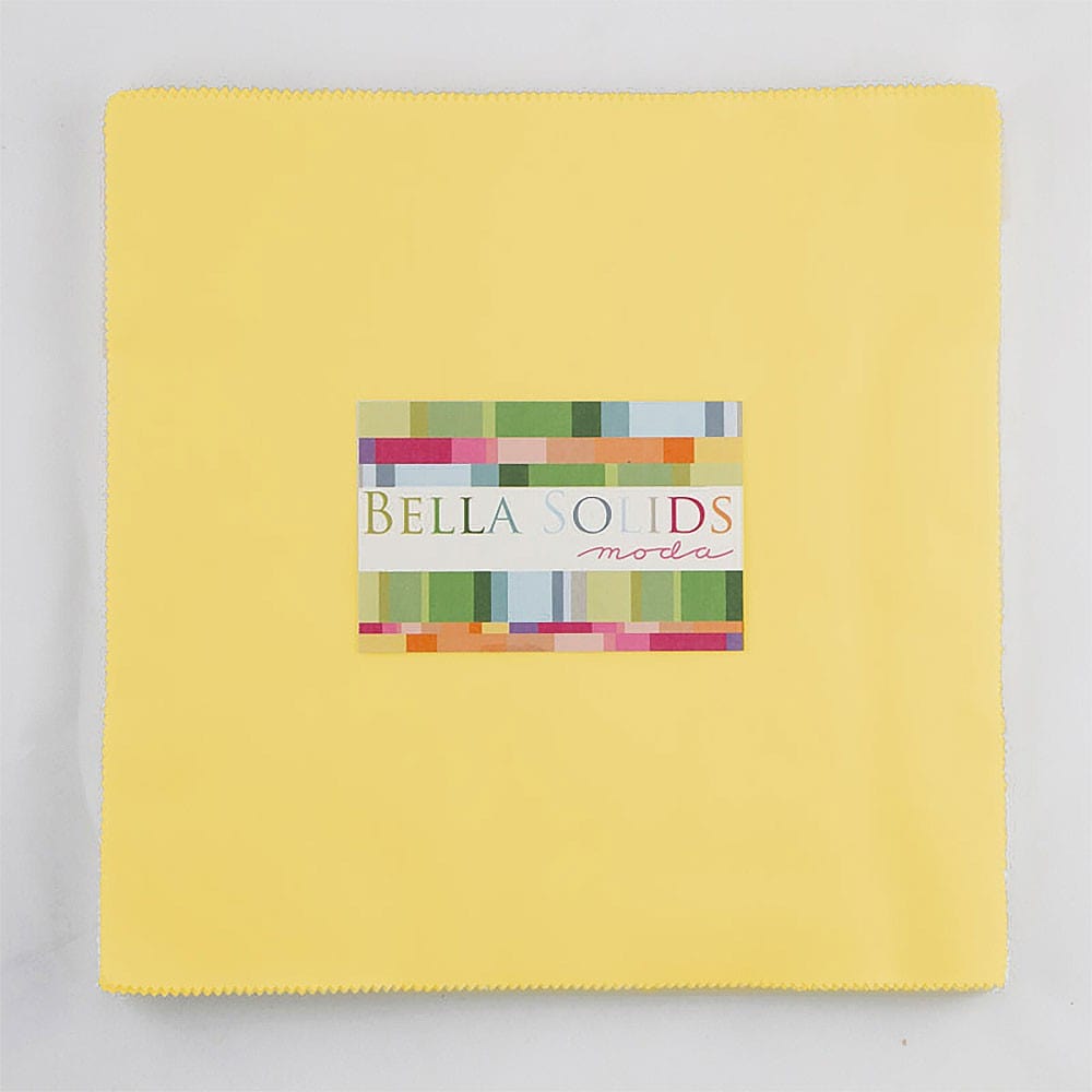 Moda Fabric Pre Cuts Moda Fabric Junior Layer Cakes Bella Solids 30's Yellow  - The Sewing Studio