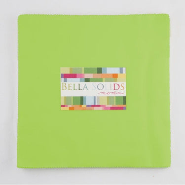 Moda Fabric Pre Cuts Moda Fabric Junior Layer Cakes Bella Solids Lime  - The Sewing Studio for sale UK - The Sewing Studio