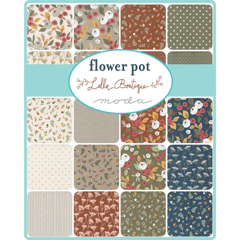 Moda Fabric Pre Cuts Moda Flower Pot Honey Bun 5160HB  - The Sewing Studio