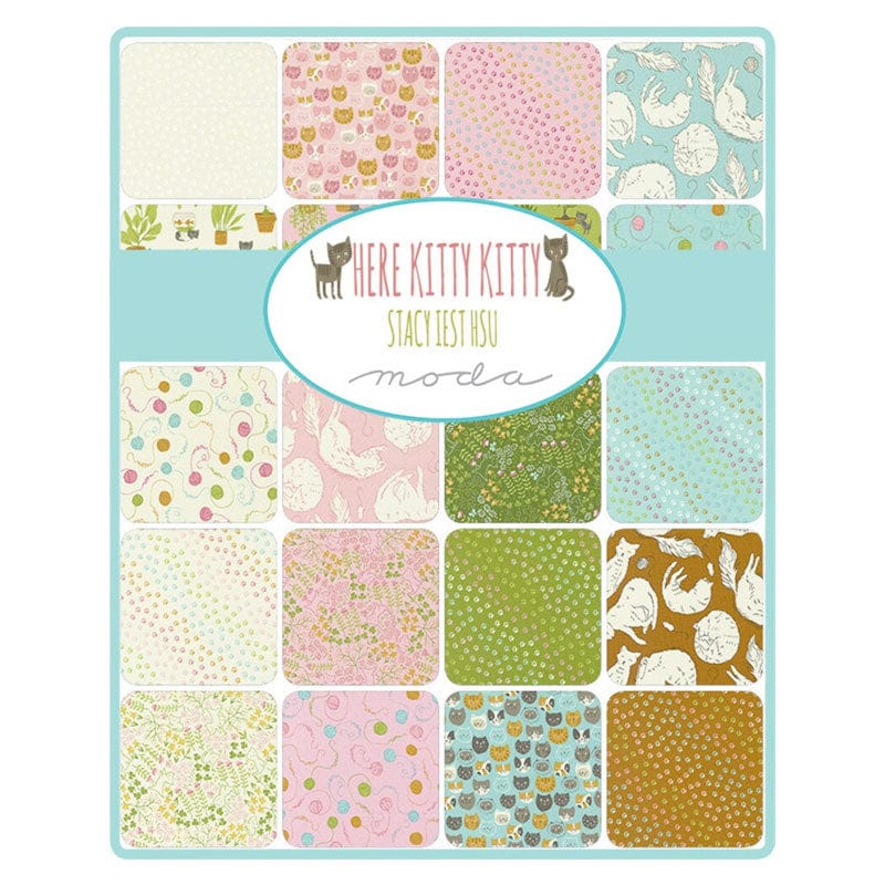 Moda Fabric Pre Cuts Moda Here Kitty Kitty Fat Quarter Pack 20 Piece 20830AB  - The Sewing Studio