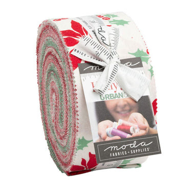 Moda Fabric Pre Cuts Moda Holly Jolly Jelly Roll 31180JR