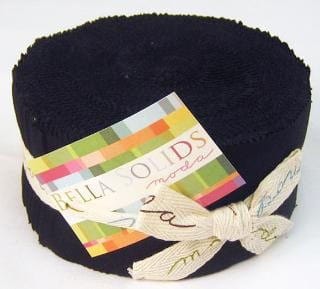 Moda Fabric Pre Cuts Moda Jelly Rolls Black Bella Solid  - The Sewing Studio for sale UK - The Sewing Studio