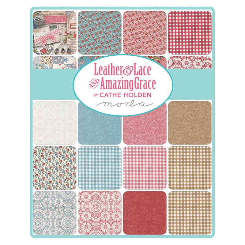 Moda Fabric Pre Cuts Moda Leather and Lace Charm Pack 7400PP  - The Sewing Studio