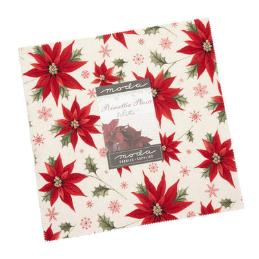 Moda Fabric Pre Cuts Moda Poinsettia Plaza Layer Cake 44290LC