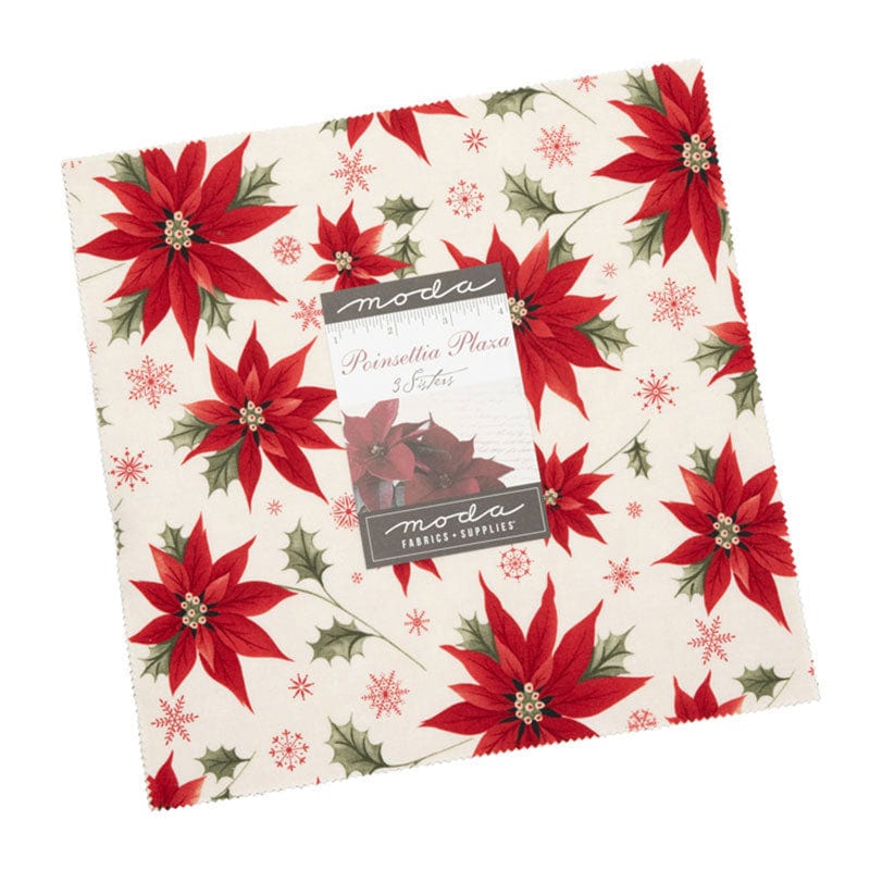 Moda Fabric Pre Cuts Moda Poinsettia Plaza Layer Cake 44290LC  - The Sewing Studio