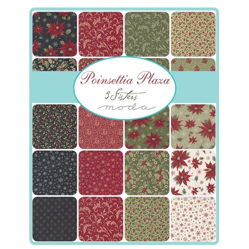 Moda Fabric Pre Cuts Moda Poinsettia Plaza Layer Cake 44290LC  - The Sewing Studio