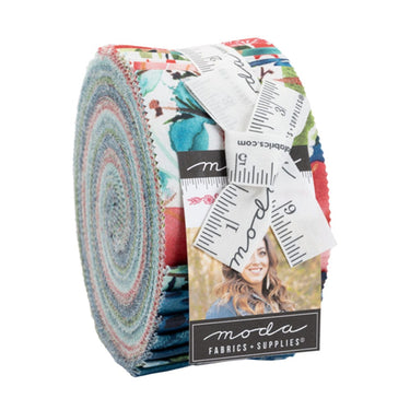 Moda Fabric Pre Cuts Moda Starflower Christmas Jelly Roll