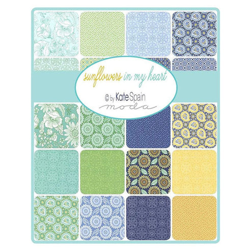 Moda Fabric Pre Cuts Moda Sunflowers In My Heart Fat Quarter Pack 29 Piece 27320AB  - The Sewing Studio