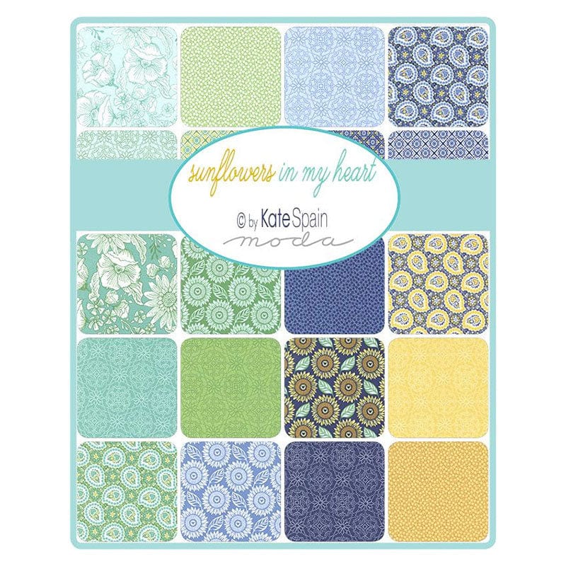 Moda Fabric Pre Cuts Moda Sunflowers In My Heart Fat Quarter Pack 29 Piece 27320AB  - The Sewing Studio