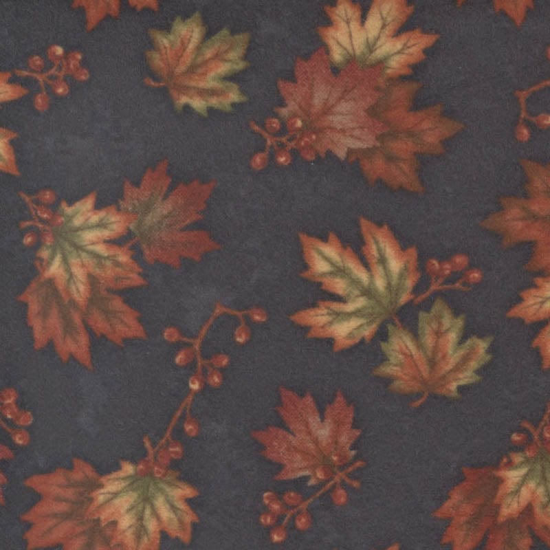 Moda Fall Melody Flannel Fabric Maple Leaf Black 6902-18F