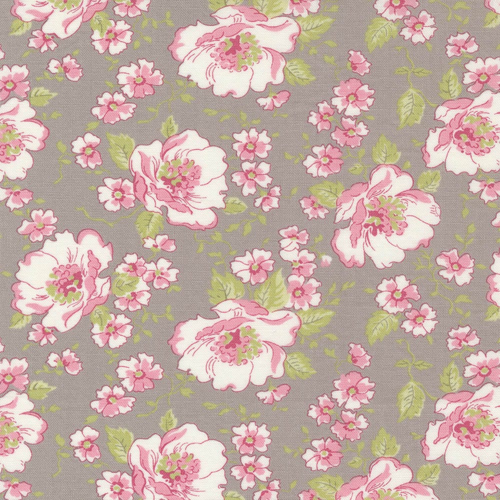 Moda Grace Romantic Roses Cobblestone Fabric 18720 12
