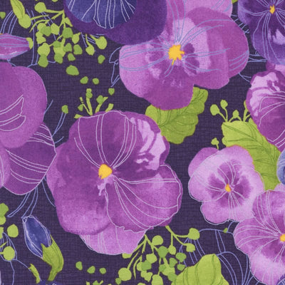 Moda Pansys Posies Fabric Main Pansy Amethyst 48720-15