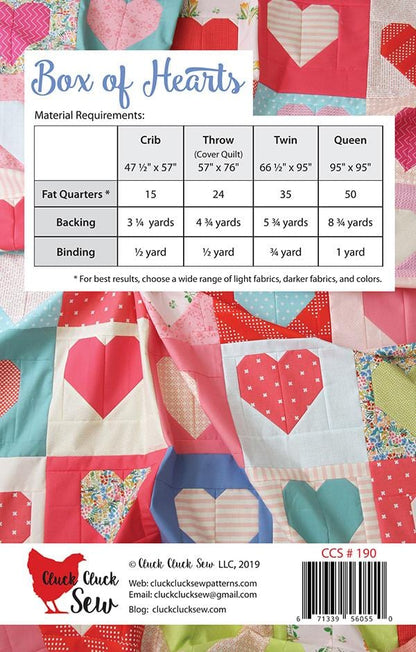 Moda Patterns Box of Hearts Quilt Pattern  - The Sewing Studio