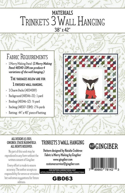 Moda Patterns Trinkets 3 Wall Hanging Pattern  - The Sewing Studio