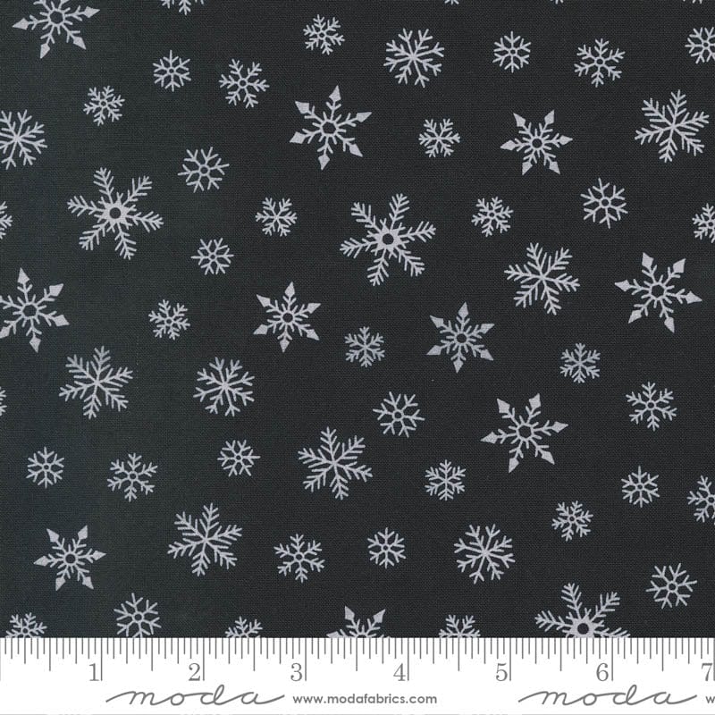 Moda Holidays At Home Winter Snowflakes Charcoal Black 56077-13 Ruler Image