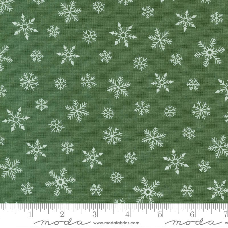 Moda Holidays At Home Winter Snowflakes Eucalyptus 56077-19 Ruler Image