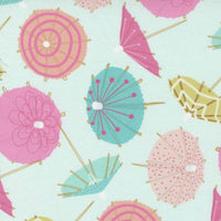 Moda Soiree Fabric Frou Frou Umbrellas Mint 13373-19
