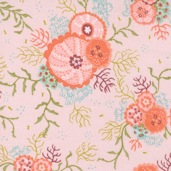 Moda The Sea And Me Fabric Ocean Botanical Pink Sand 20793-18