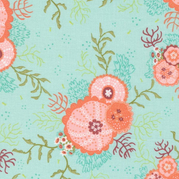 Moda The Sea And Me Fabric Ocean Botanical Seafoam 20793-13