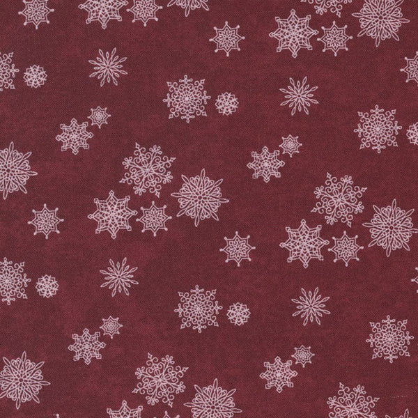 Moda Winter Flurries Snowflakes Berry 6882-34