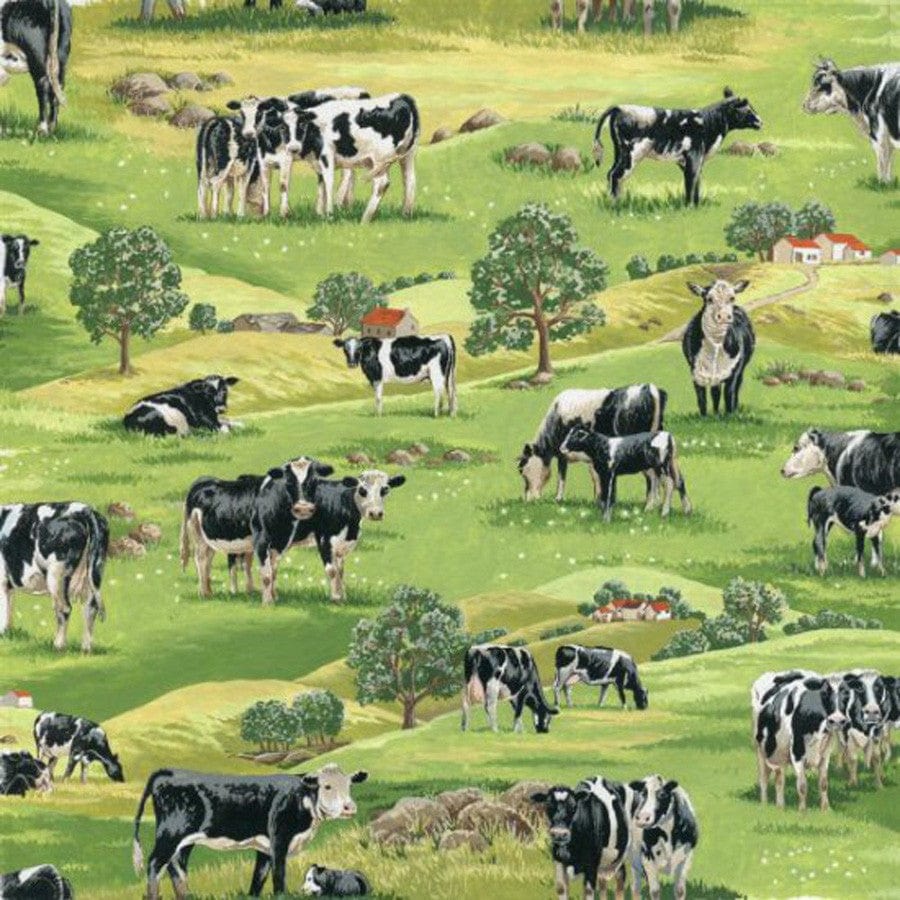 Nutex Fabric Nutex In The Country Cows Scenic Fabric  - The Sewing Studio