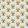 Pug Life Reindeer Christmas Fabric