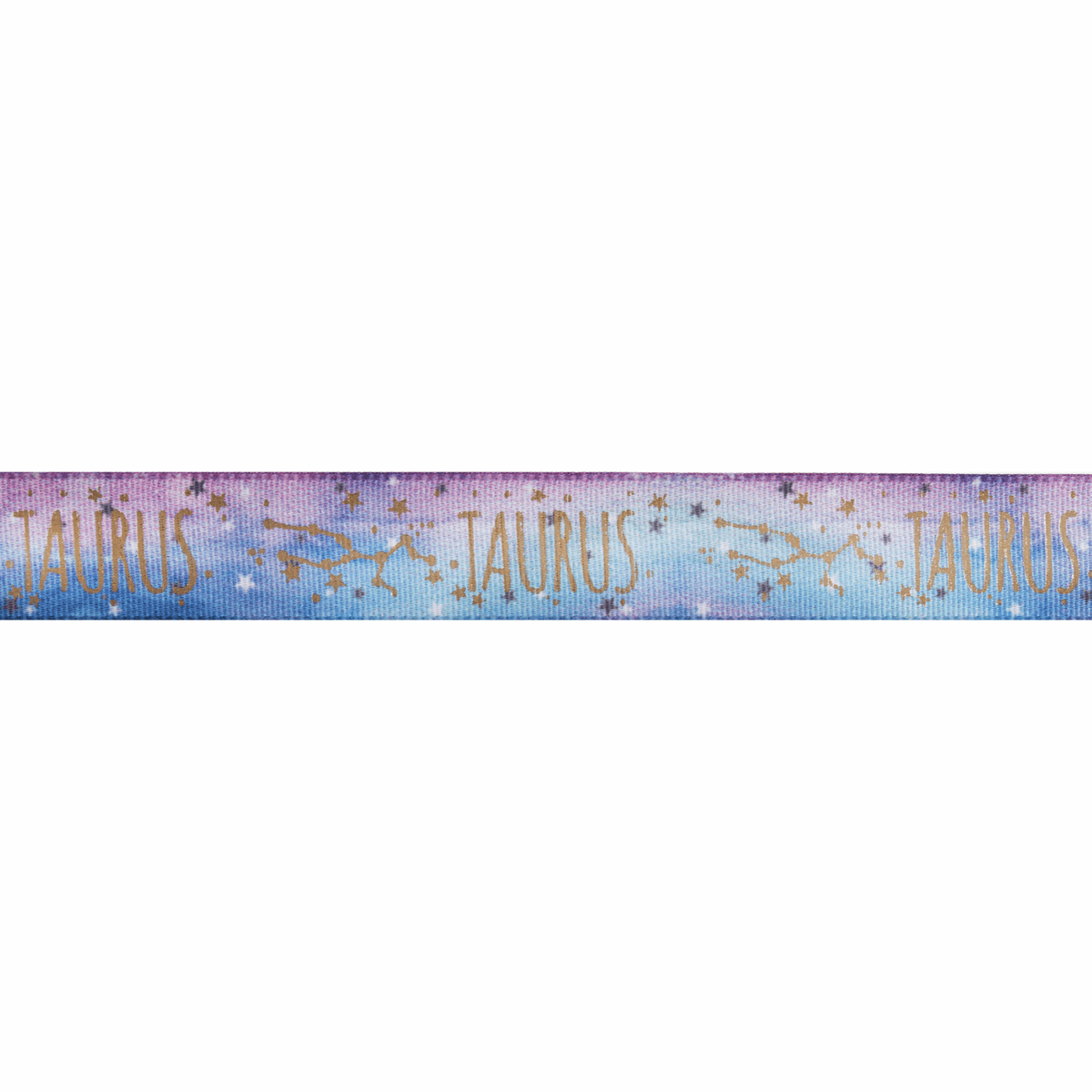 Zodiac Star Sign Ribbon: Taurus: 15mm wide. Price per metre.