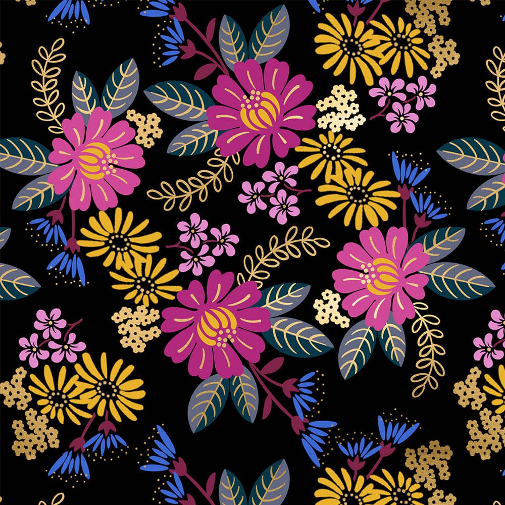 Ruby Star Society Fabric Ruby Star Reign Eminence Black Fabric RS1026 16M  - The Sewing Studio