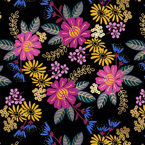 Ruby Star Society Fabric Ruby Star Reign Eminence Black Fabric RS1026 16M  - The Sewing Studio