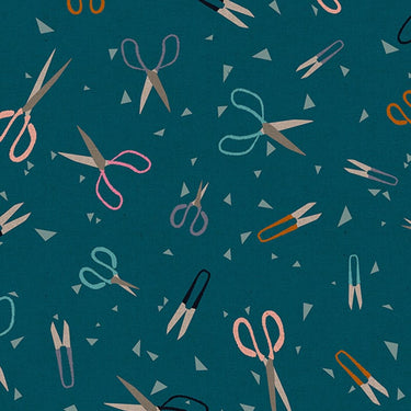 Ruby Star Society Fabric Ruby Star Society Darlings 2 Linen Fabric Snip Snip Teal RS5066-12L  - The Sewing Studio for sale UK - The Sewing Studio