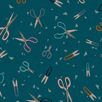 Ruby Star Society Fabric Ruby Star Society Darlings 2 Linen Fabric Snip Snip Teal RS5066-12L  - The Sewing Studio