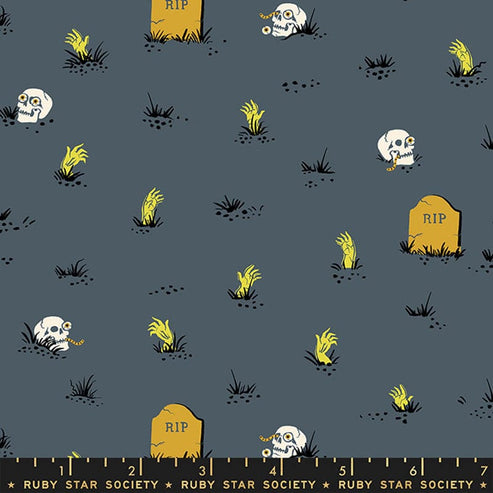 Ruby Star Society Fabric Ruby Star Tiny Frights Graveyard Ghostly RS5122-16G  - The Sewing Studio