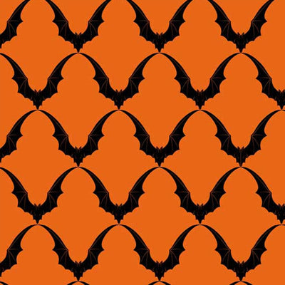 Scaredy Cat Fabric Bat Ric Rac Orange PWRH033