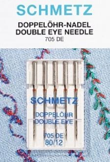 Schmetz Machine Needles Schmetz Sewing Machine Needles Double Eye Size 80/12 Pack of 5  - The Sewing Studio for sale UK - The Sewing Studio