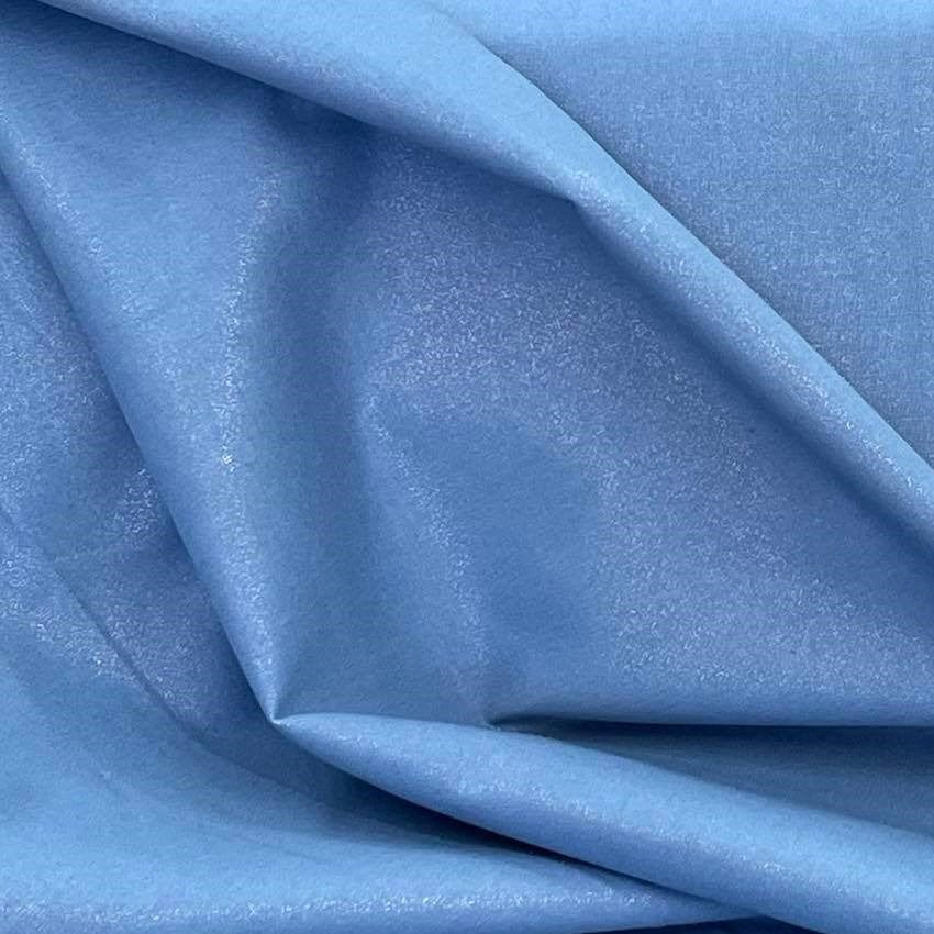 Spring Foil Metallic Cotton Fabric Blue