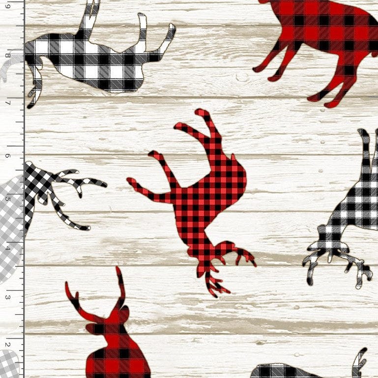 Timeless Treasures Fabric Fleece Softie Minky Fabric Buffalo Palid Reindeer  - The Sewing Studio