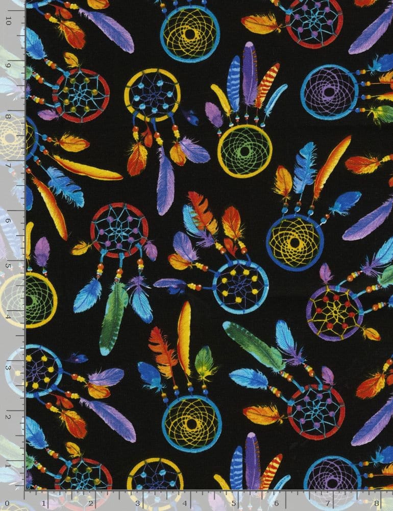 Timeless Treasures Fabric Southwest Dreamcatchers Bright  - The Sewing Studio