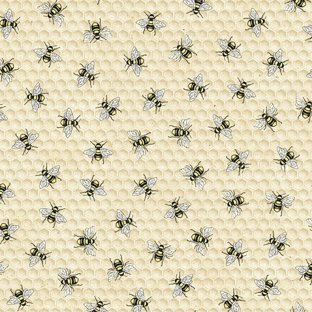 Timeless Treasures Fabric Timeless Treasures Bees Natural Fabric  - The Sewing Studio